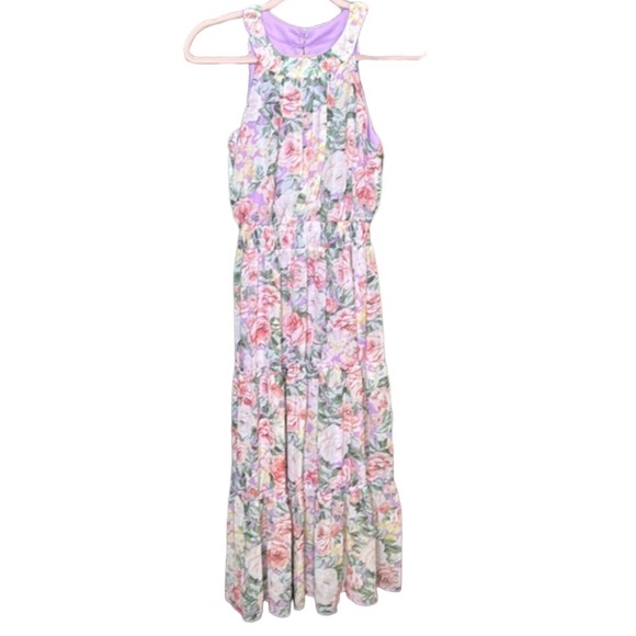 Stella & Julie Dresses & Skirts - Stella & Julie | Macy’s | Tiered Pastel Floral Sleeveless Maxi Dress Size 4